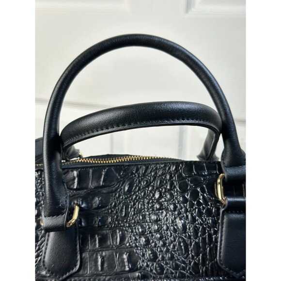 Mia Collection Autumn Tote & Wristlet Set Croco Black Crossbody or Satchel - Picture 14 of 16